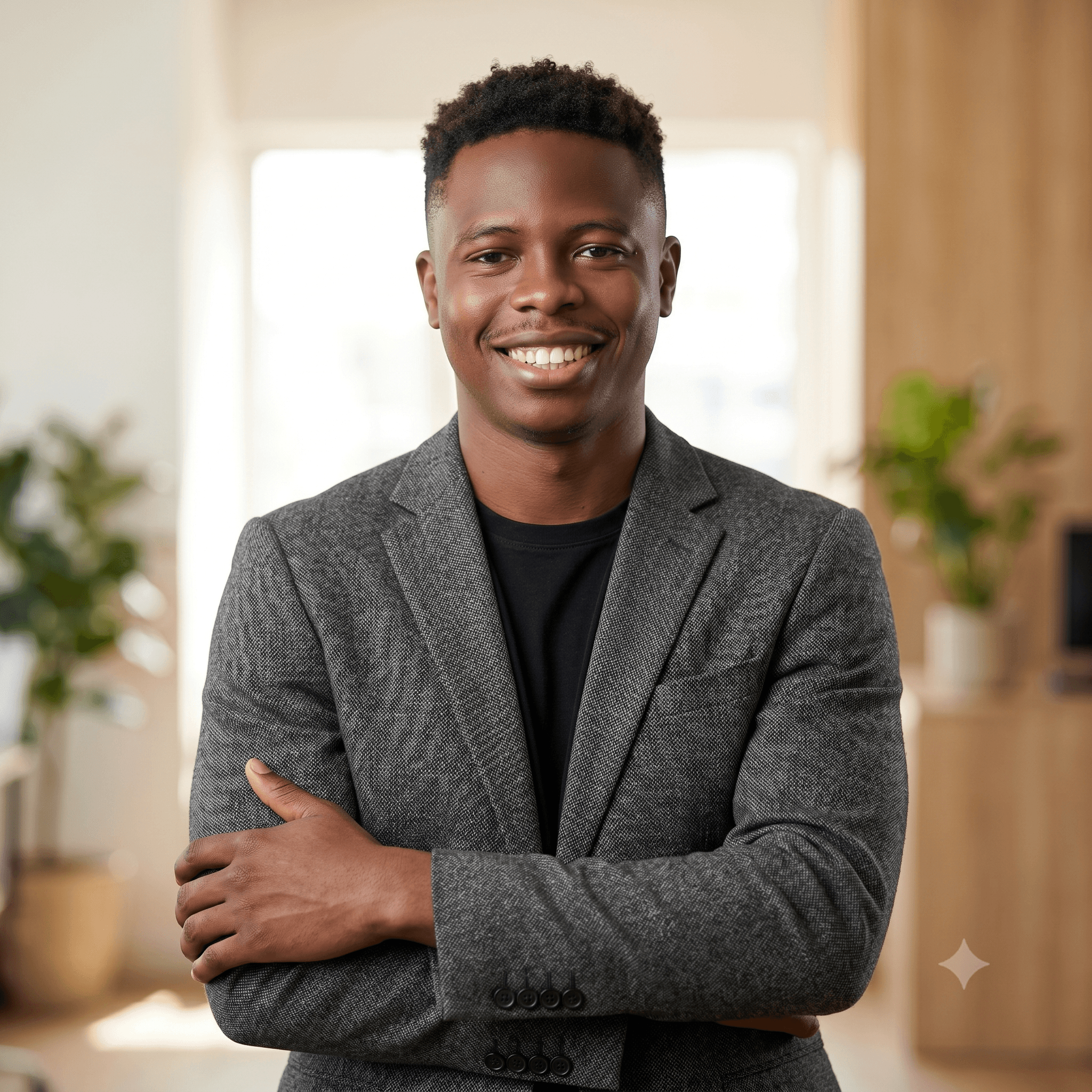 Charles genuine smile portrait