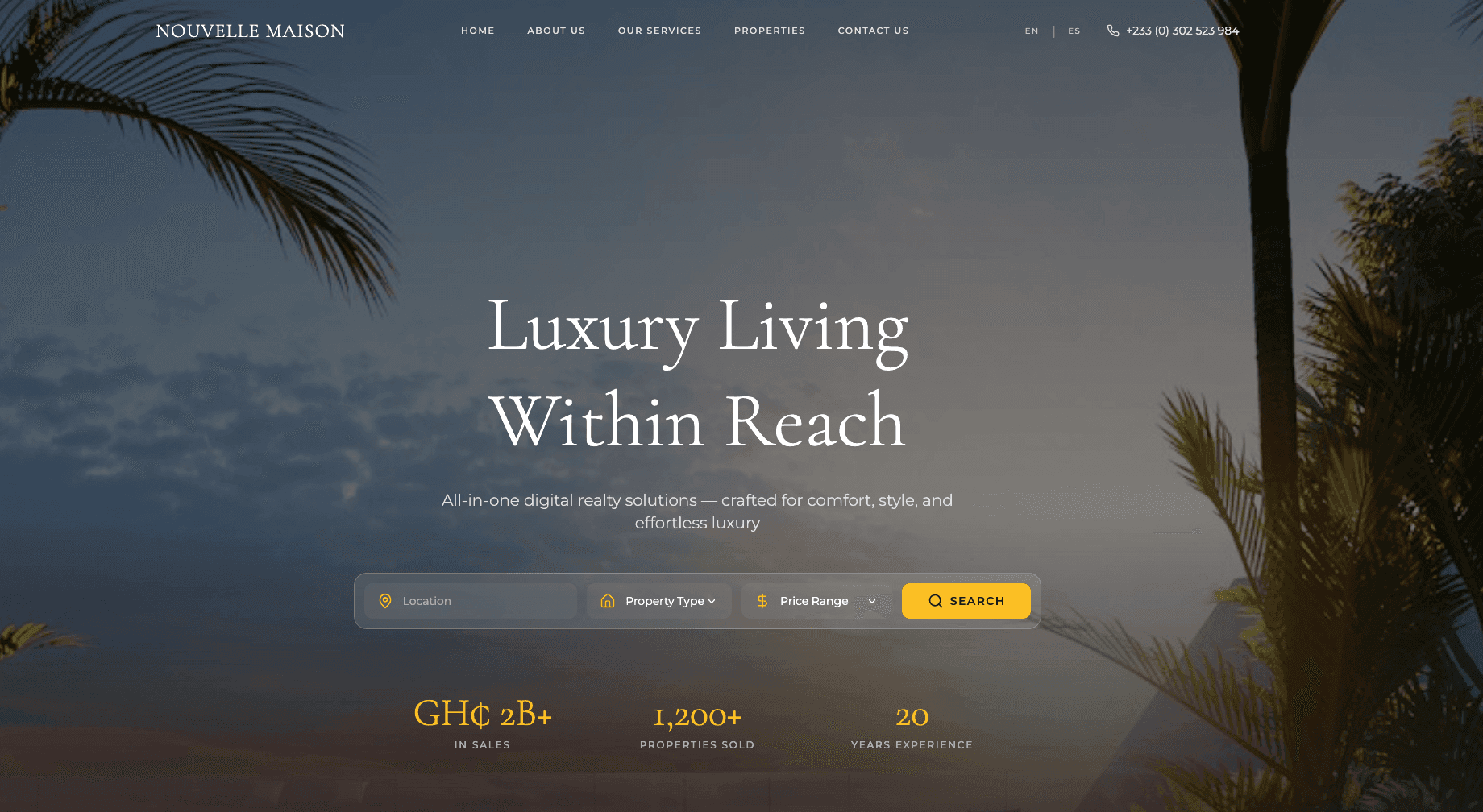 Luxury Real-Estate Listings Management platform screenshot